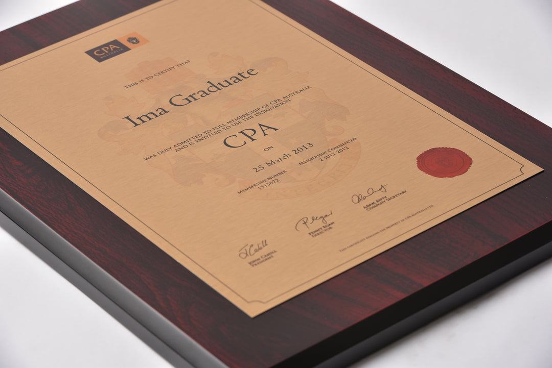 CPA Plaque Rosewood