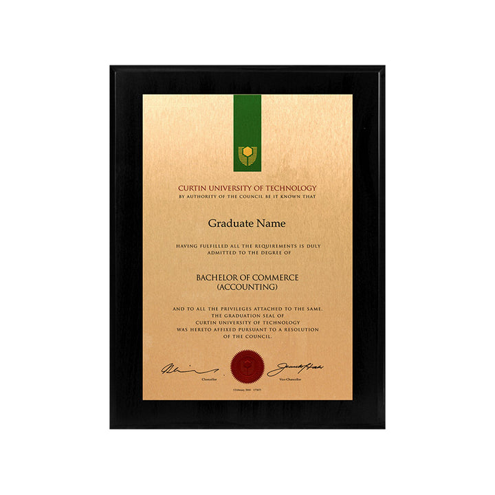 Curtin University Plaque Black Mini