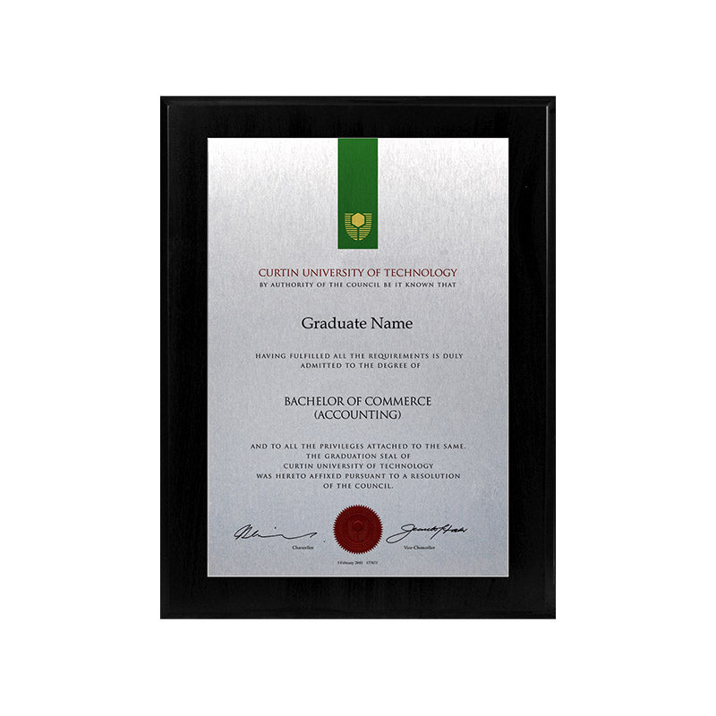 Curtin University Plaque Black Mini