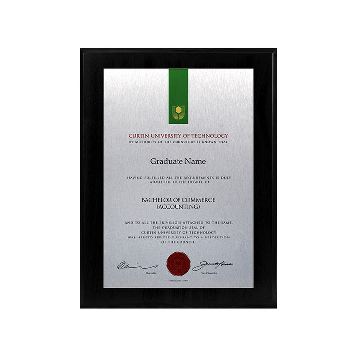 Curtin University Plaque Black Mini