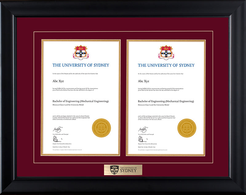 University of Sydney Frame Black Double Degree