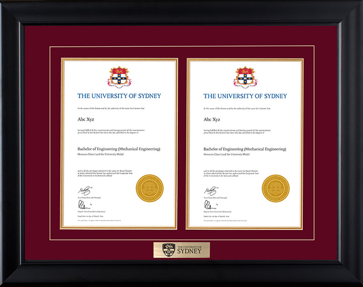 University of Sydney Frame Black Double Degree