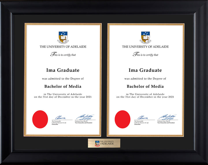 University of Adelaide Frame Black Double Degree