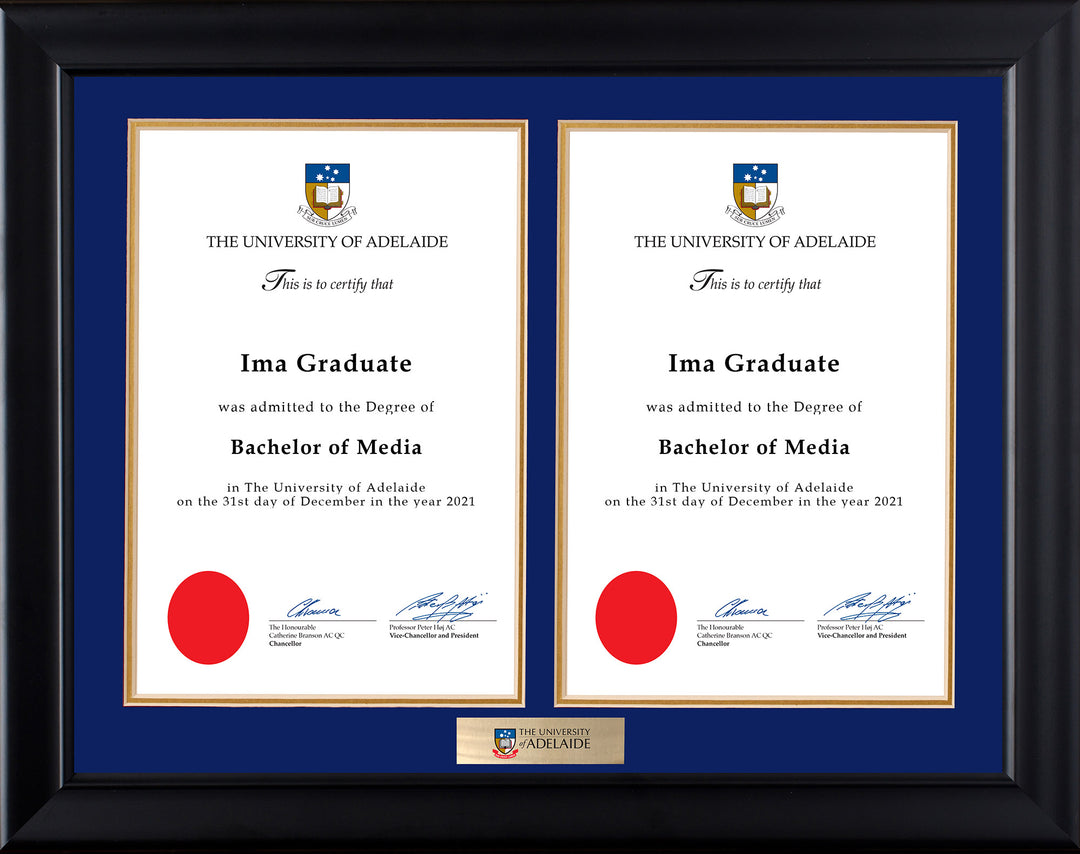 University of Adelaide Frame Black Double Degree