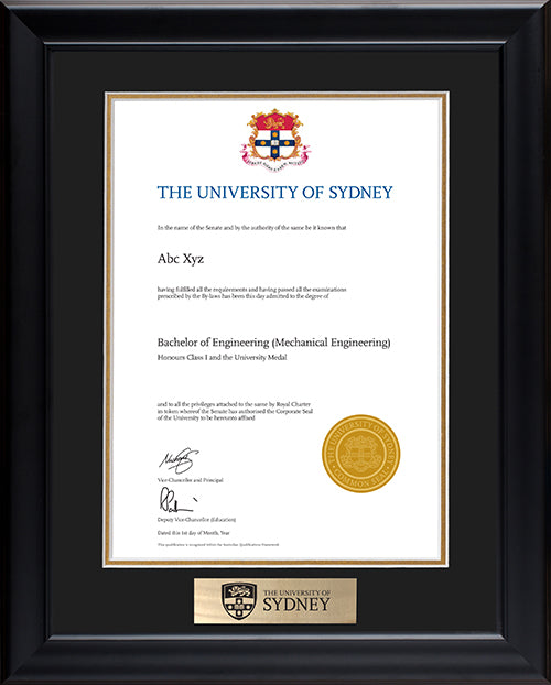 University of Sydney Frame Black Elegance