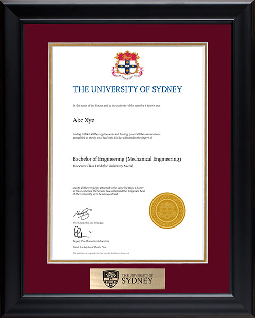 University of Sydney Frame Black Elegance