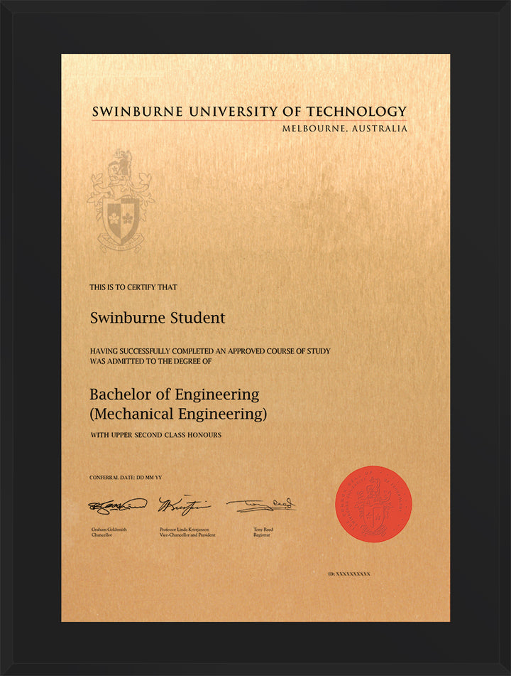 Swinburne Plaque Black Acrylic