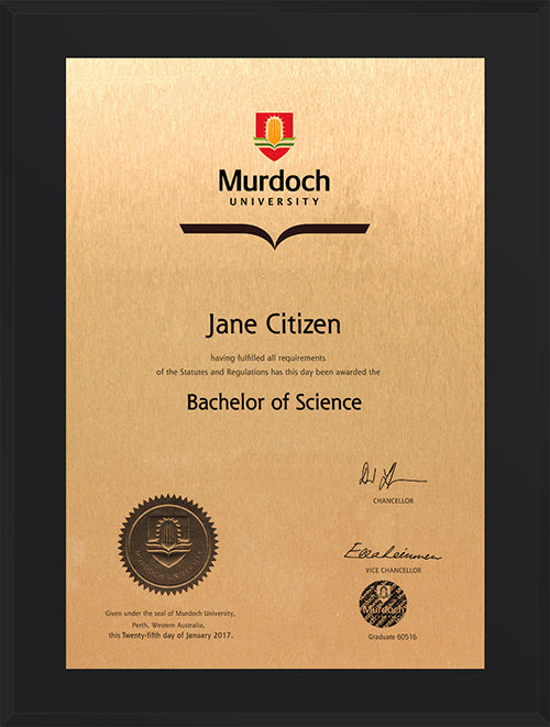 Murdoch University Plaque Black Atlas