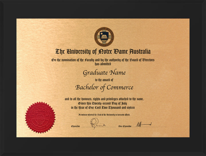 Notre Dame University Plaque Black Acrylic