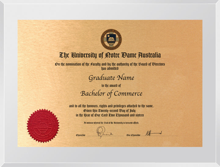 Notre Dame University Plaque Clear Acrylic