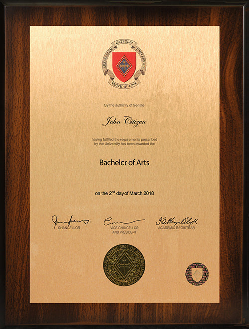 ACU Plaque Jarrah