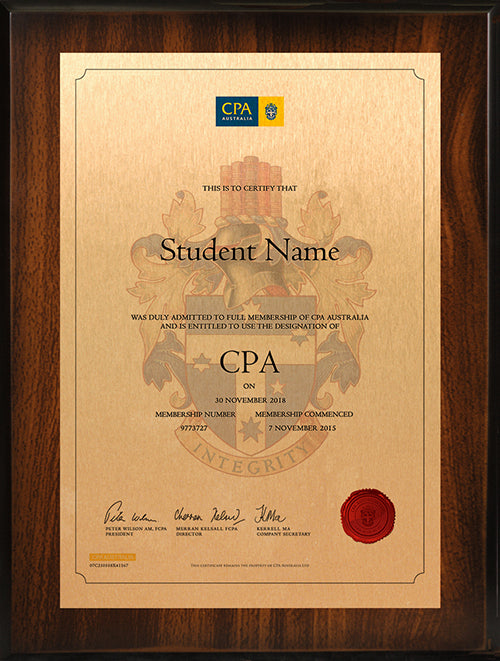CPA Plaque Jarrah