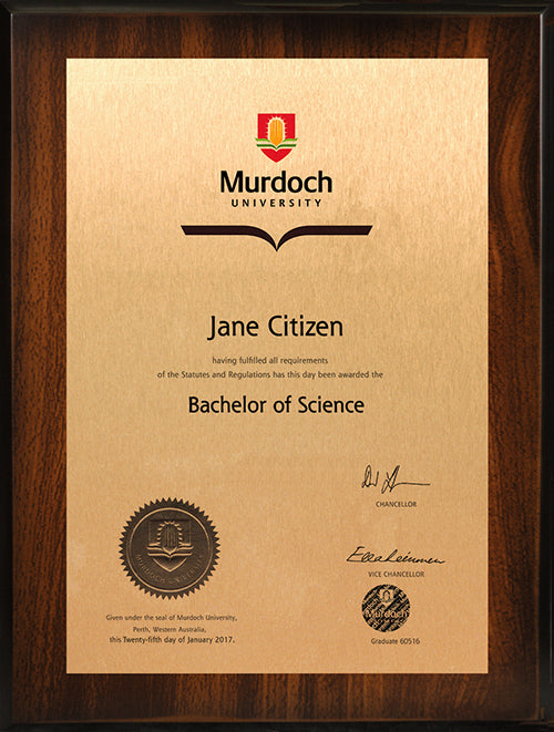 Murdoch University Plaque Jarrah