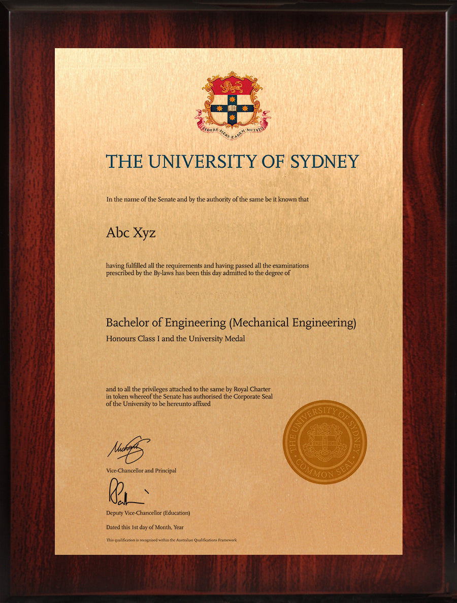 University of Sydney Plaque Rosewood