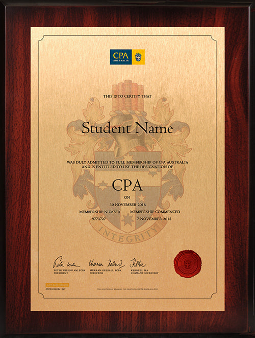CPA Plaque Rosewood