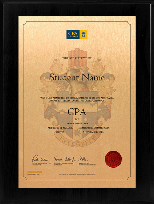 CPA Plaque Black Acrylic