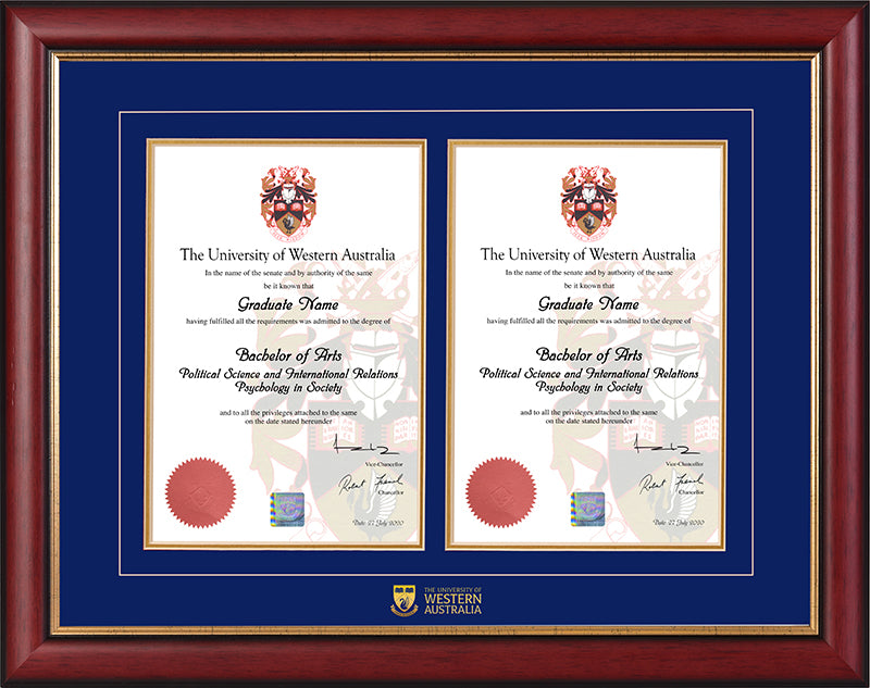 UWA Frame Mahogany Double Degree