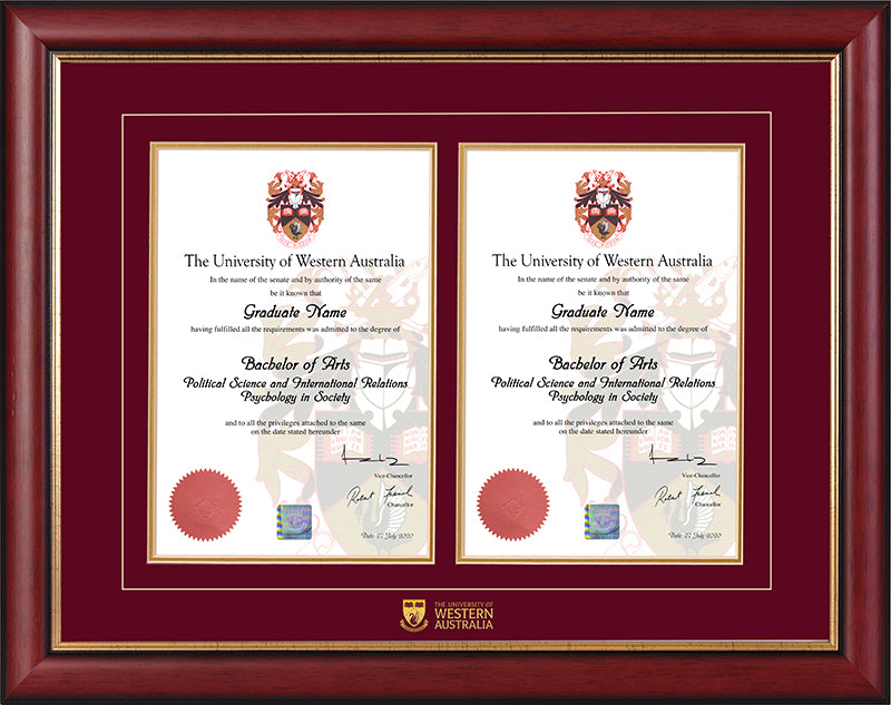 UWA Frame Mahogany Double Degree