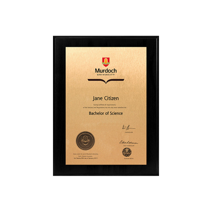 Murdoch University Plaque Black Mini