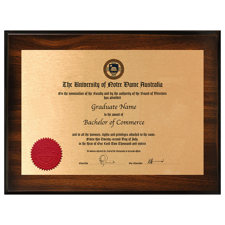 Notre Dame University Plaque Jarrah