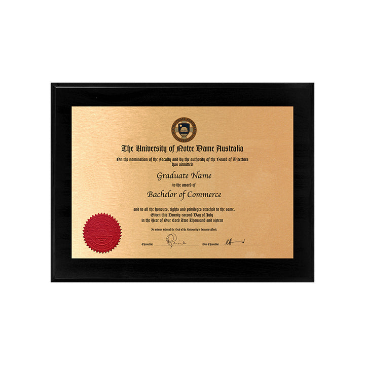 Notre Dame University Plaque Black Mini