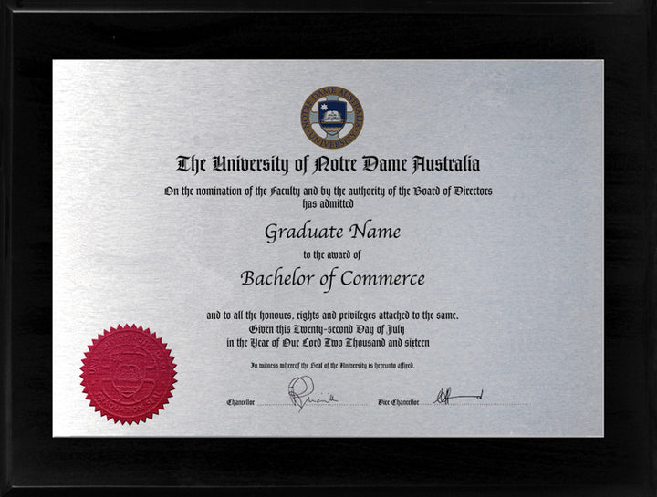 Notre Dame University Plaque Black Wooden