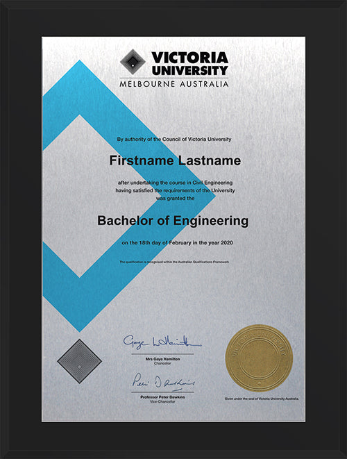 Victoria University Plaque Black Acrylic