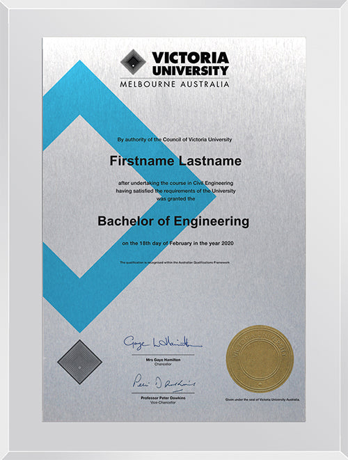 Victoria University Plaque Clear Acrylic