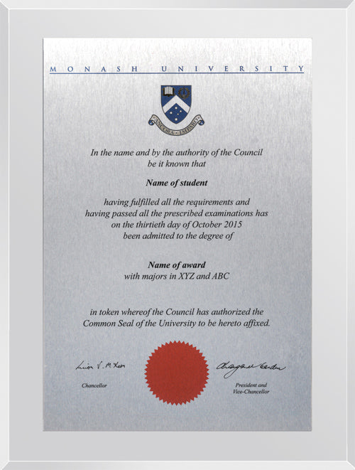 Monash Plaque Clear Acrylic