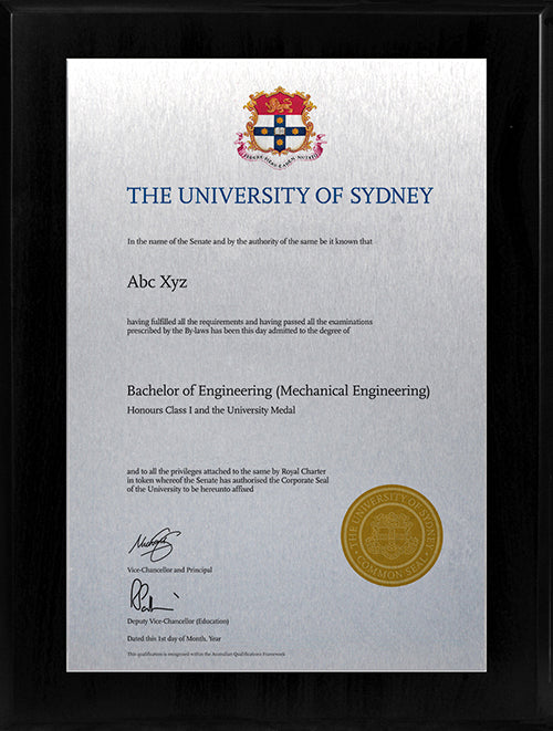 University of Sydney Plaque Black Acrylic