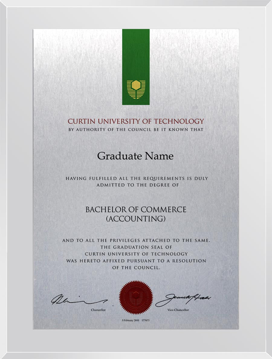 Curtin University Plaque Clear Acrylic