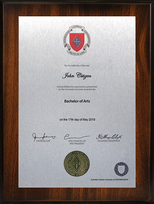 ACU Plaque Jarrah