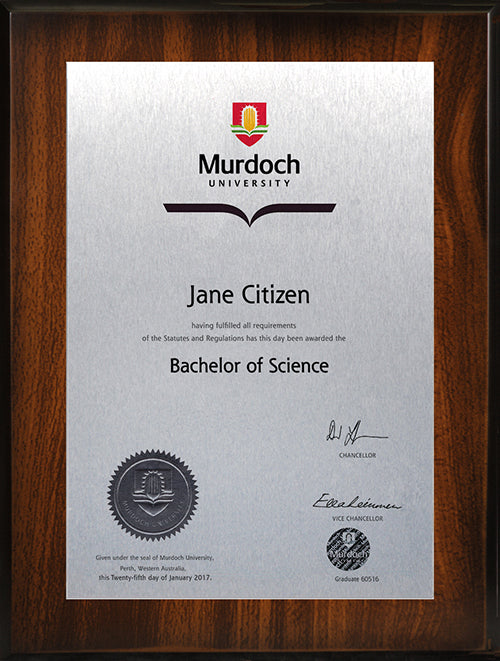Murdoch University Plaque Jarrah