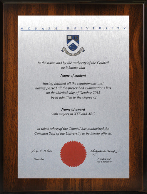 Monash Plaque Jarrah