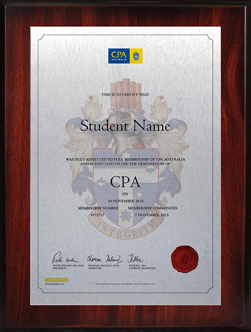 CPA Plaque Rosewood