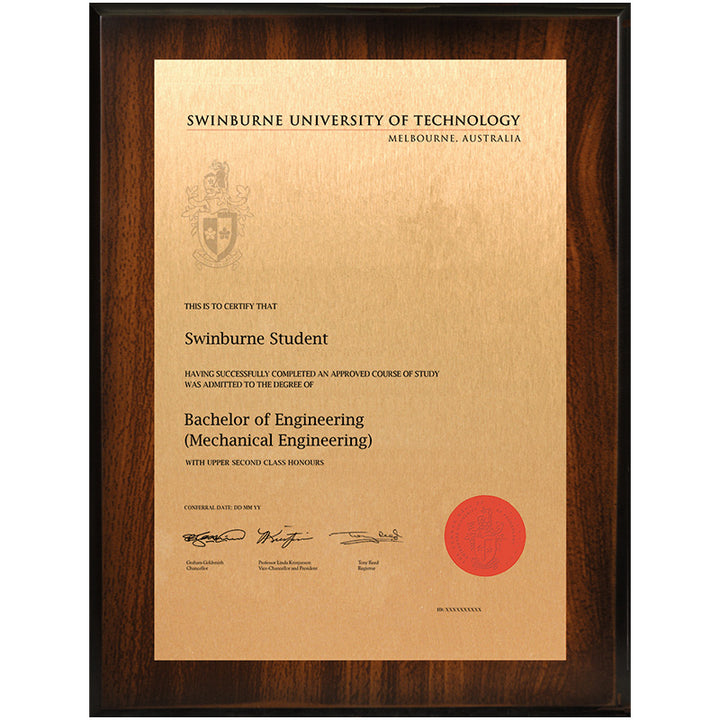 Swinburne Plaque Jarrah