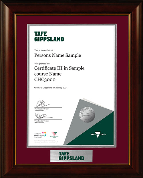 Tafe Gippsland Frame Mahogany Elegance