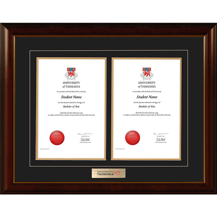 University Of Tasmania Frame Mahogany Double Degree