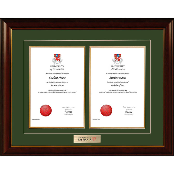 University Of Tasmania Frame Mahogany Double Degree