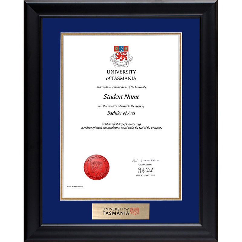 University Of Tasmania Frame Black Elegance