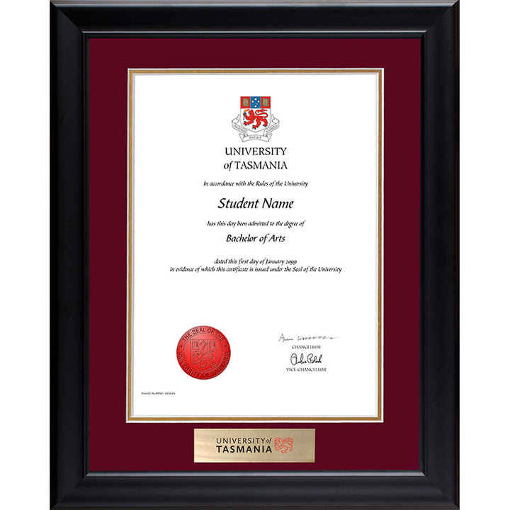 University Of Tasmania Frame Black Elegance