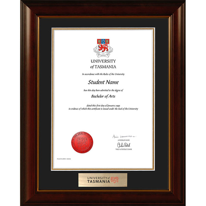 University Of Tasmania Frame Mahogany Elegance