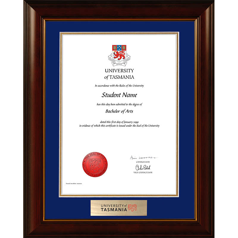 University Of Tasmania Frame Mahogany Elegance
