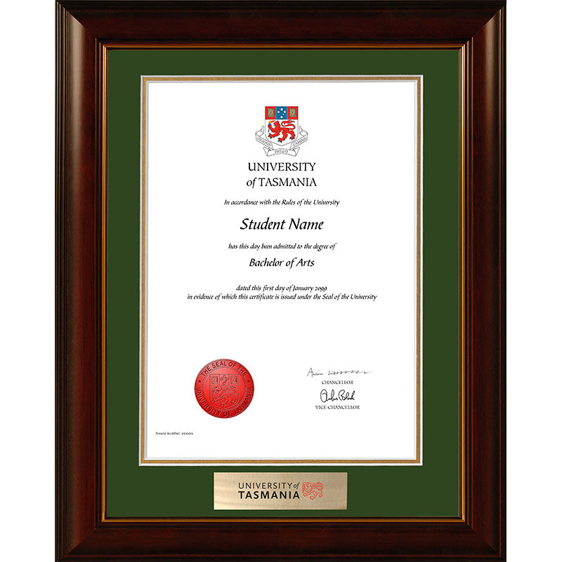 University Of Tasmania Frame Mahogany Elegance