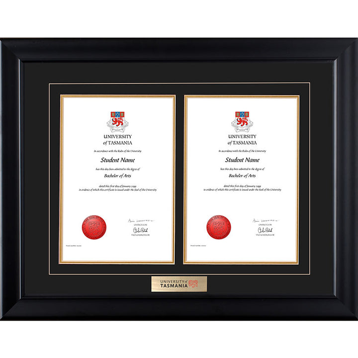 University of Tasmania Frame Black Double Degree