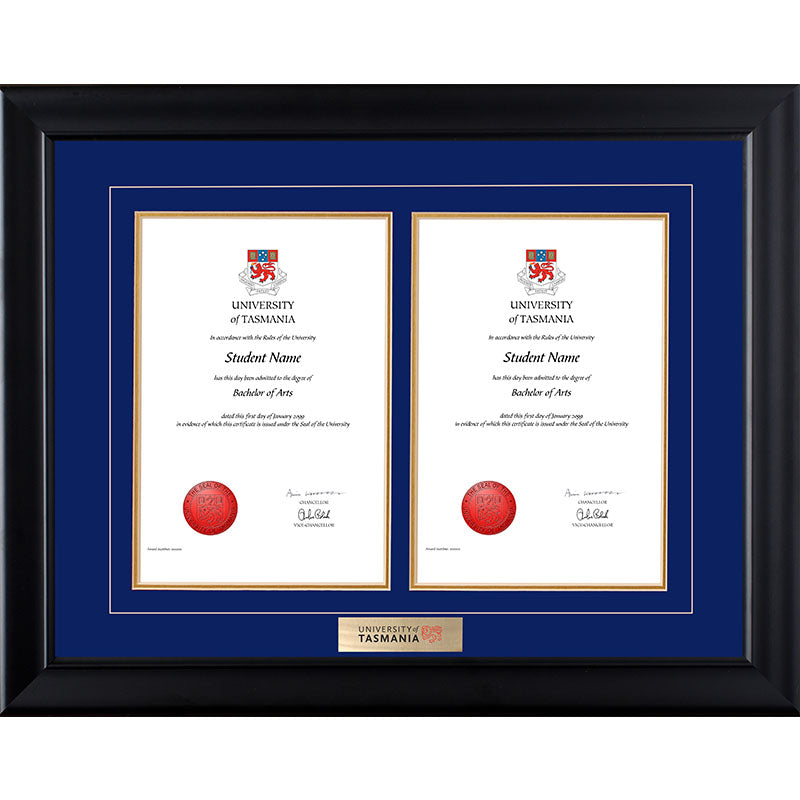 University of Tasmania Frame Black Double Degree