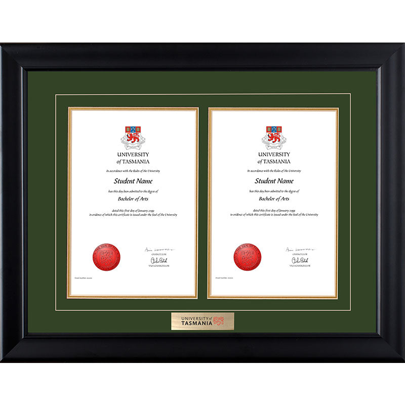 University of Tasmania Frame Black Double Degree