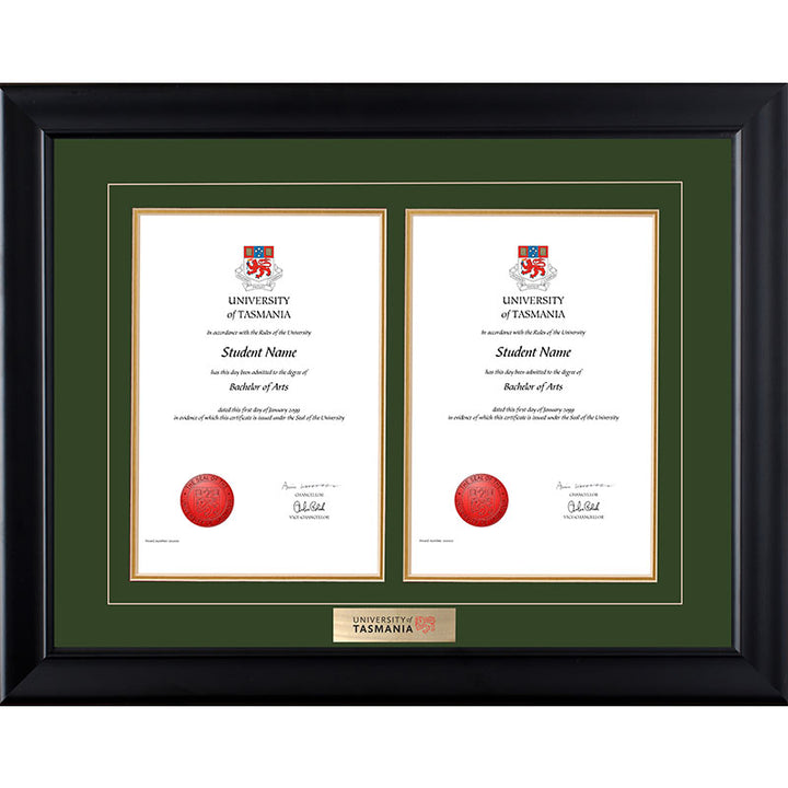 University of Tasmania Frame Black Double Degree