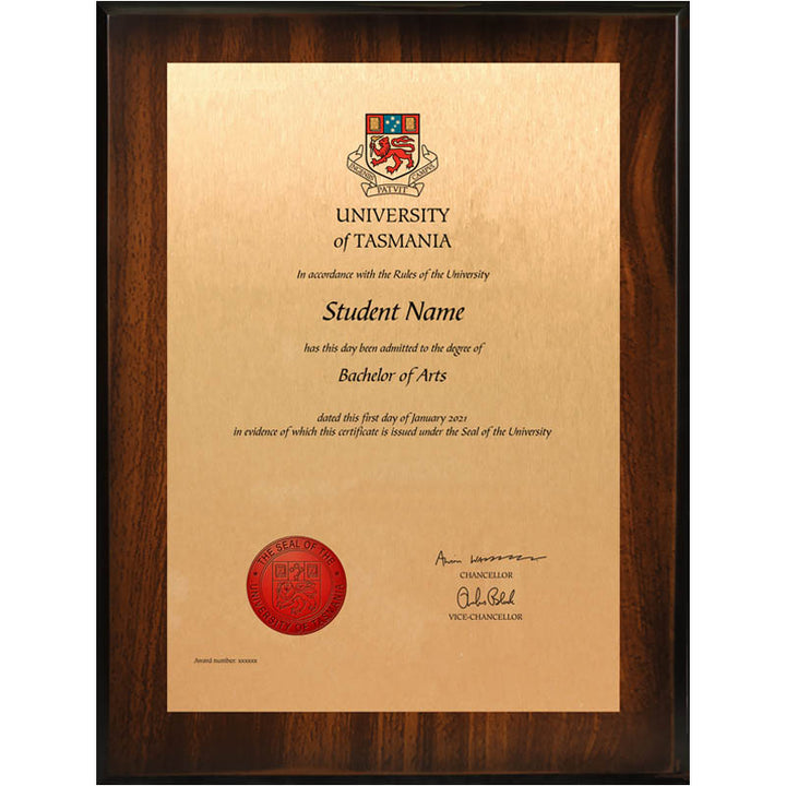 University Of Tasmania Plaque Jarrah