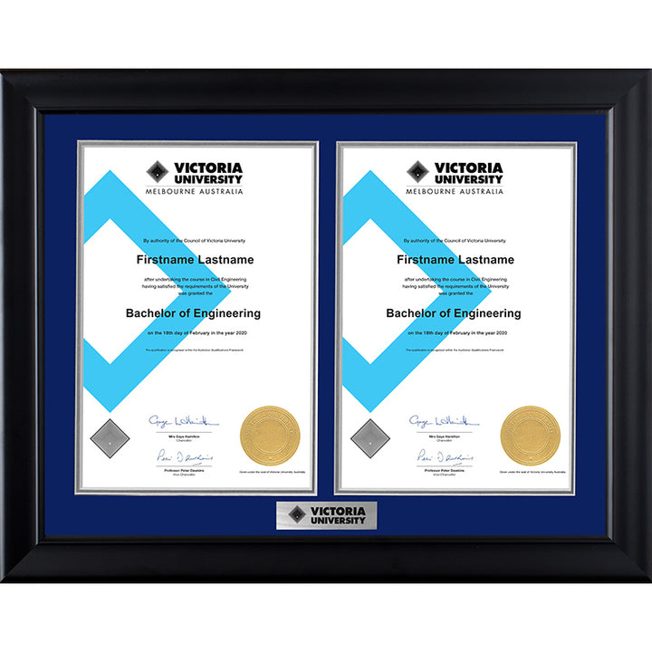 Victoria University Frame Black Double Degree